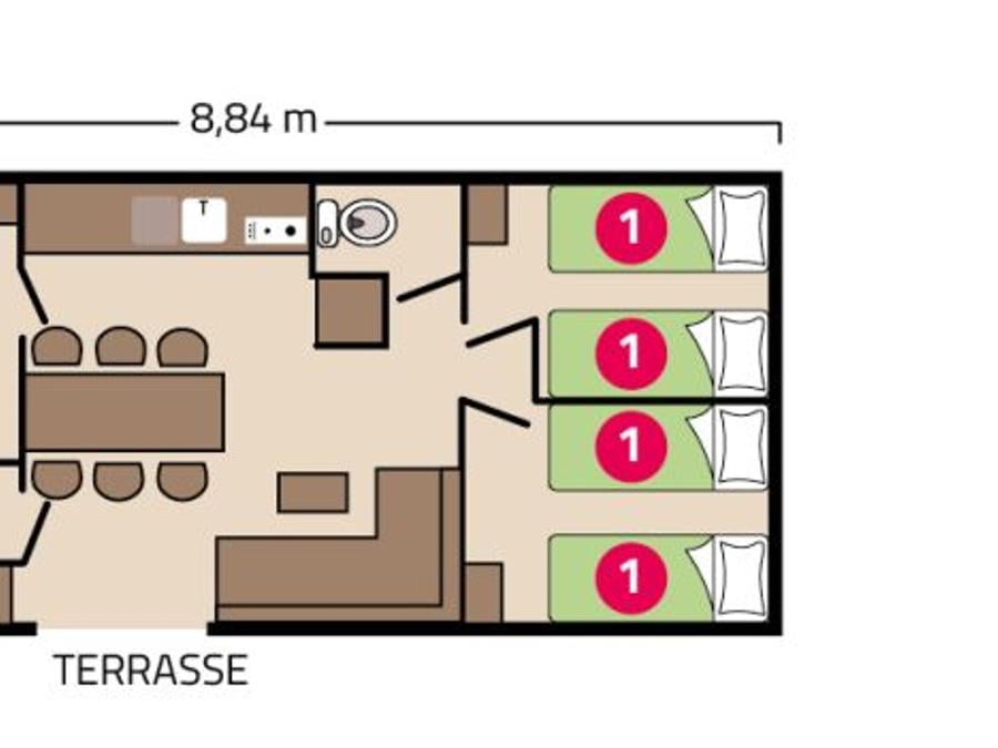 Mobilhome 6 personnes - Famille Clim Éco 6 personnes 3