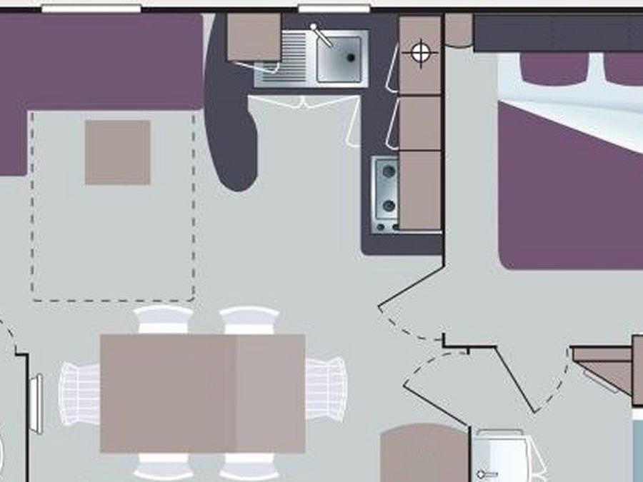 Mobilhome 6 personnes - C- Mobil-home Baltique climatisé - 3 chambres 8
