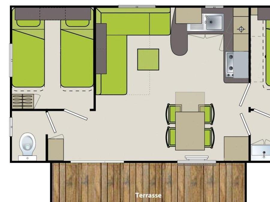 Mobilhome 6 personnes - C- Mobil-home Caraïbes - 2 chambres 8