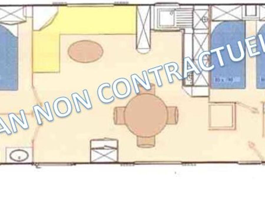Mobilhome 4 personnes - ECO Mobil home 2 ch. CELENIA (+ de 10 ans) 25m² + Terrasse semi-couverte 4 pers 6