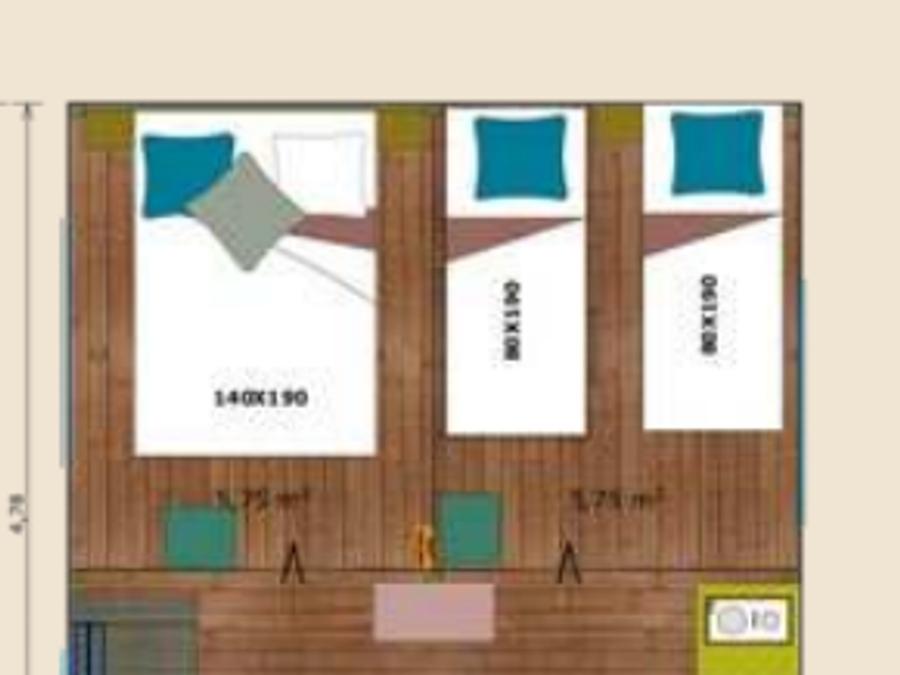 Tente en toile et en bois 5 personnes - Tente 2ch. GENET (2023) 21m² + terrasse semi-couverte 4/5 pers 0