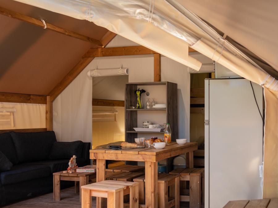 Tente en toile et en bois 5 personnes - Tente 2ch. GENET (2023) 21m² + terrasse semi-couverte 4/5 pers 3