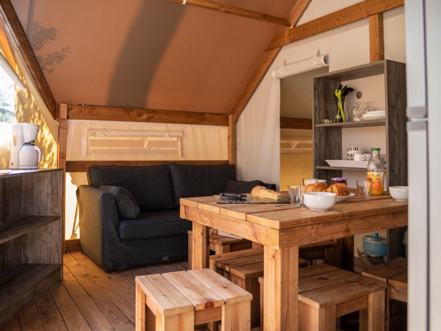 Tente en toile et en bois 5 personnes - Tente 2ch. GENET (2023) 21m² + terrasse semi-couverte 4/5 pers 4
