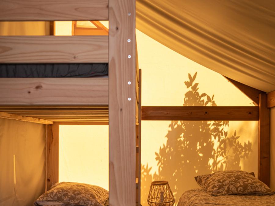 Tente en toile et en bois 5 personnes - Tente 2ch. GENET (2023) 21m² + terrasse semi-couverte 4/5 pers 7