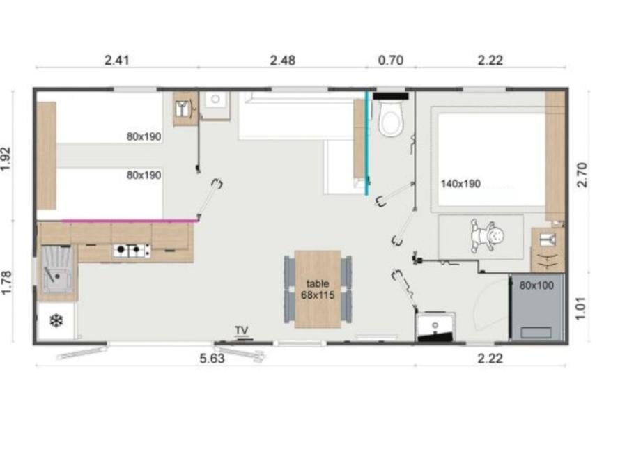 Mobilhome 4 personnes - Mobil-home Timoé Lodge - 2 chambres - 29.50m² 4 pers 17