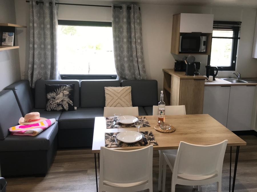 Mobilhome 12 personnes - Mobile Home Tropical Lodge Family AVEC JACUZZI- 36.80 m²/MH - 6 Ch/12 pers - TRIBU XXL 12 pers 3