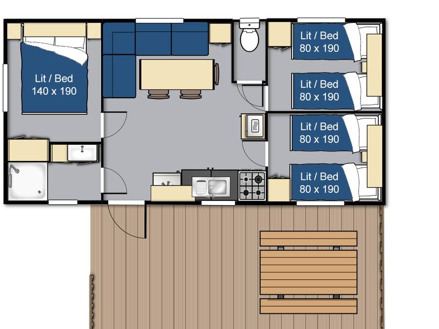 Mobilhome 7 personnes - Access 3 chambres - LO73 8
