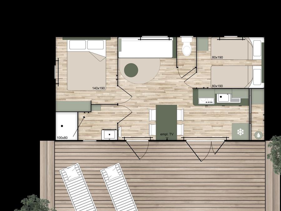 Mobilhome 4 personnes - Confort 2 chambres - Evo29 2