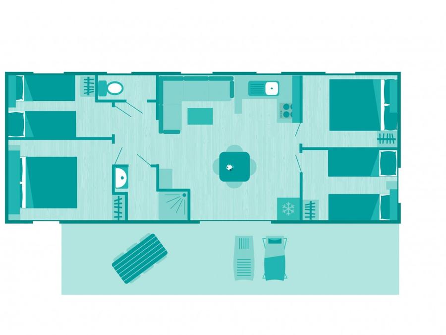 Mobilhome 8 personnes - MH- Confort 4 chambres - Smala 8
