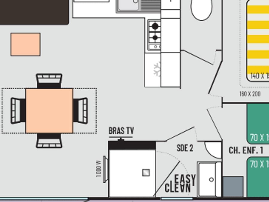 Mobilhome 10 personnes - 4 chambres 5