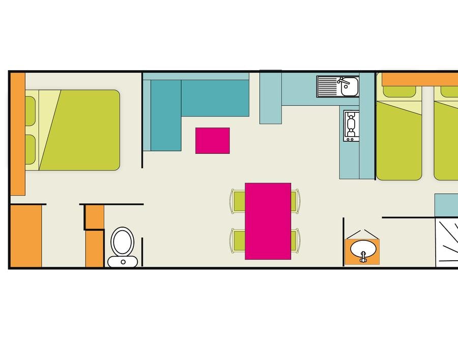 Mobilhome 5 personnes - Privilège N°1 32m² 1 Salle de bain 7