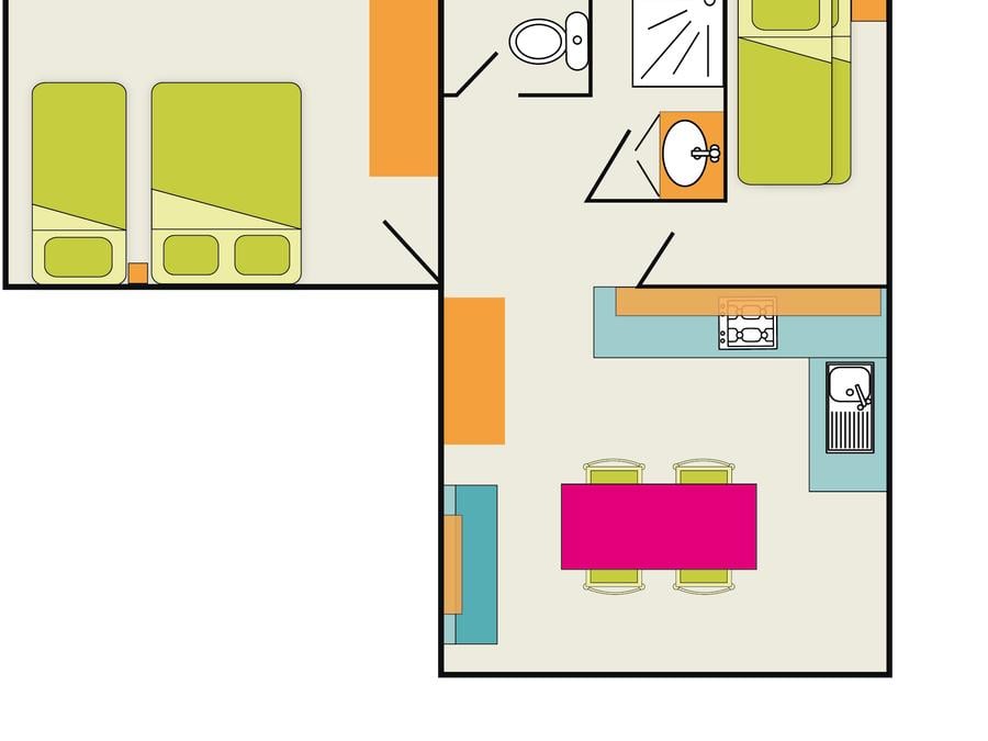 Gîte 6 personnes - Gîte N°2 chambres 41m² 6