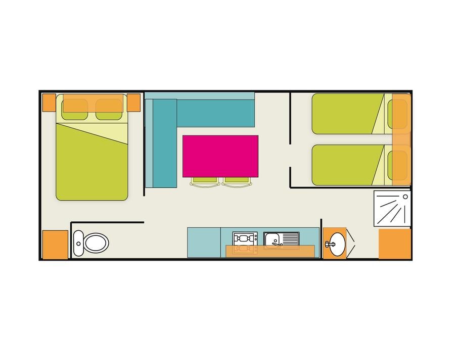 Mobilhome 5 personnes - Oasis Eco 2 chambres 26m² 6
