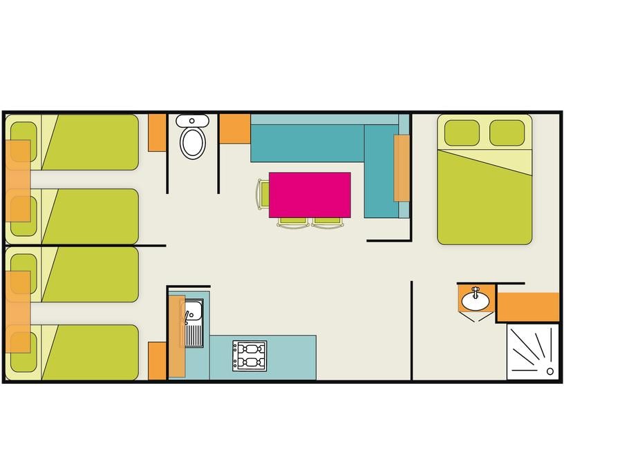 Mobilhome 6 personnes - Eldorado Confort 3 chambres 30m² 4