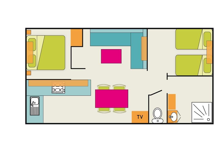 Mobilhome 5 personnes - Olympe Confort + 2 chambres 5