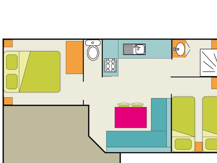 Mobilhome 5 personnes - Oasis Ti Confort 2 chambres 26m² 6
