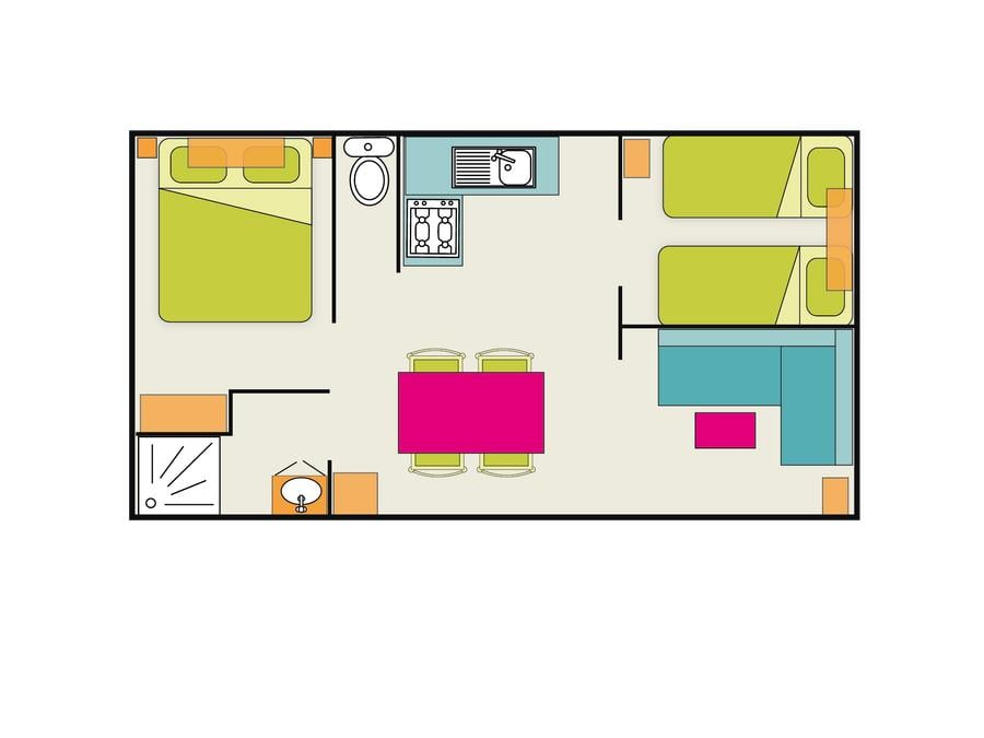 Mobilhome 5 personnes - Oasis Confort+ 2 chambres 26 m² 6