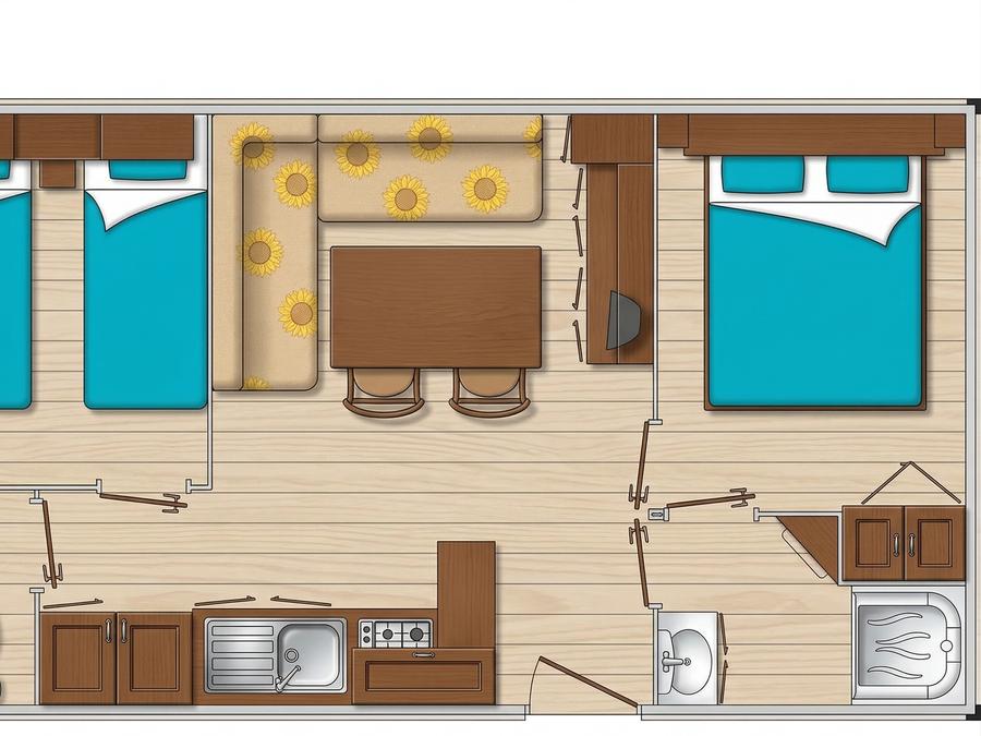 Mobilhome 6 personnes - 2 chambres - TV 5