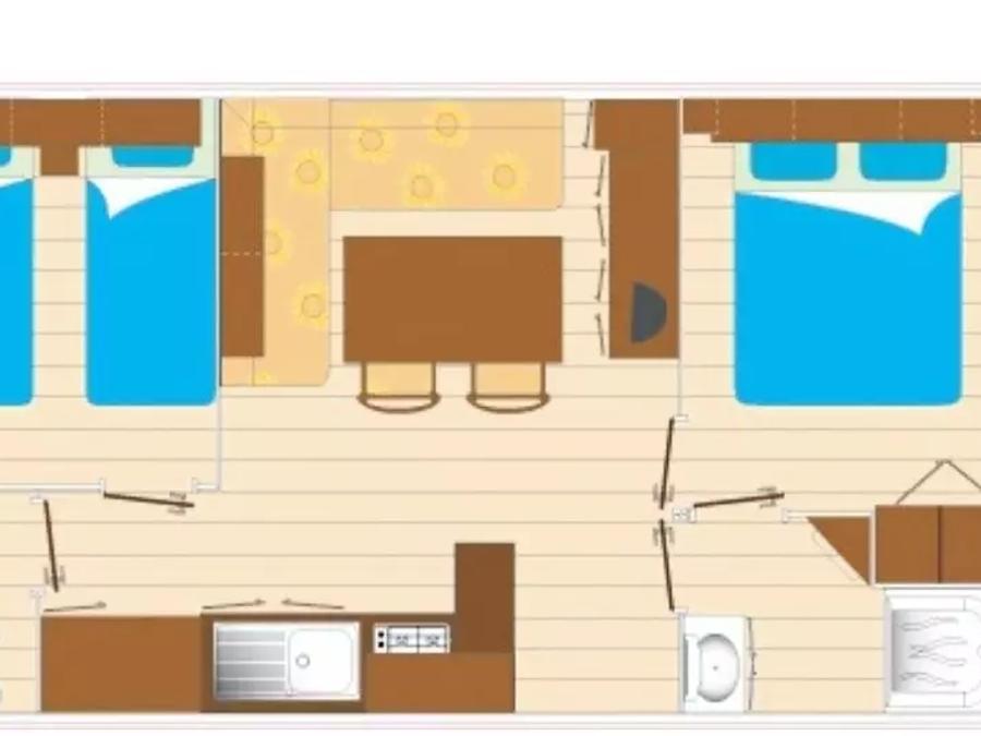 Mobilhome 6 personnes - 3 Pièces pour 6 Personnes + TV 3