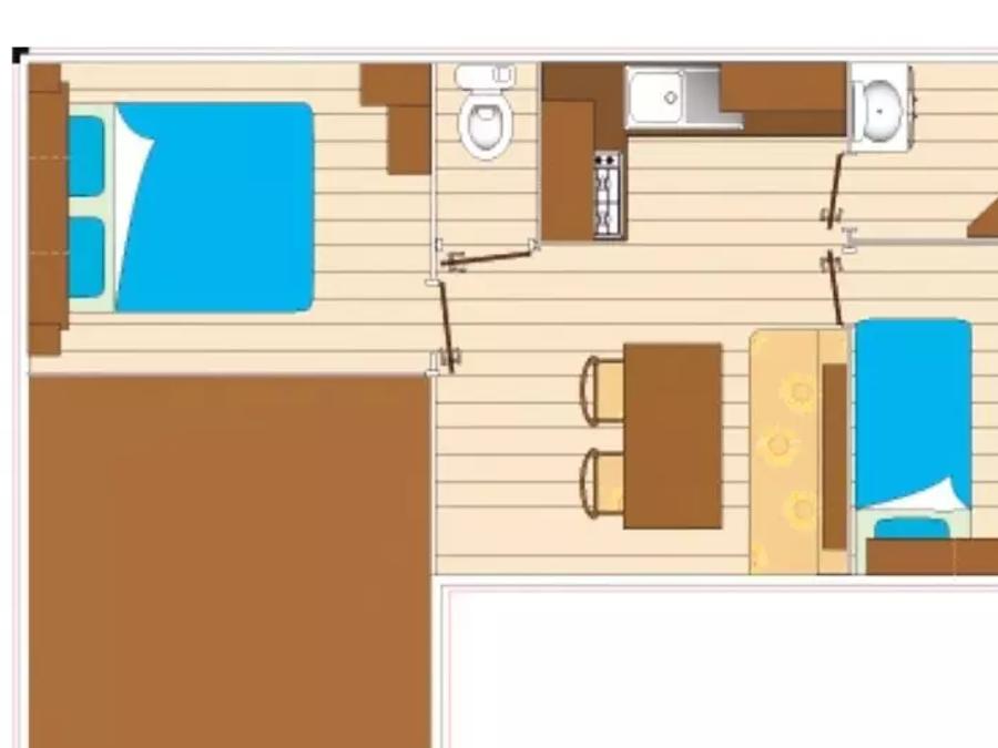 Mobilhome 6 personnes - 3 Pièces pour 6 Personnes + TV 4