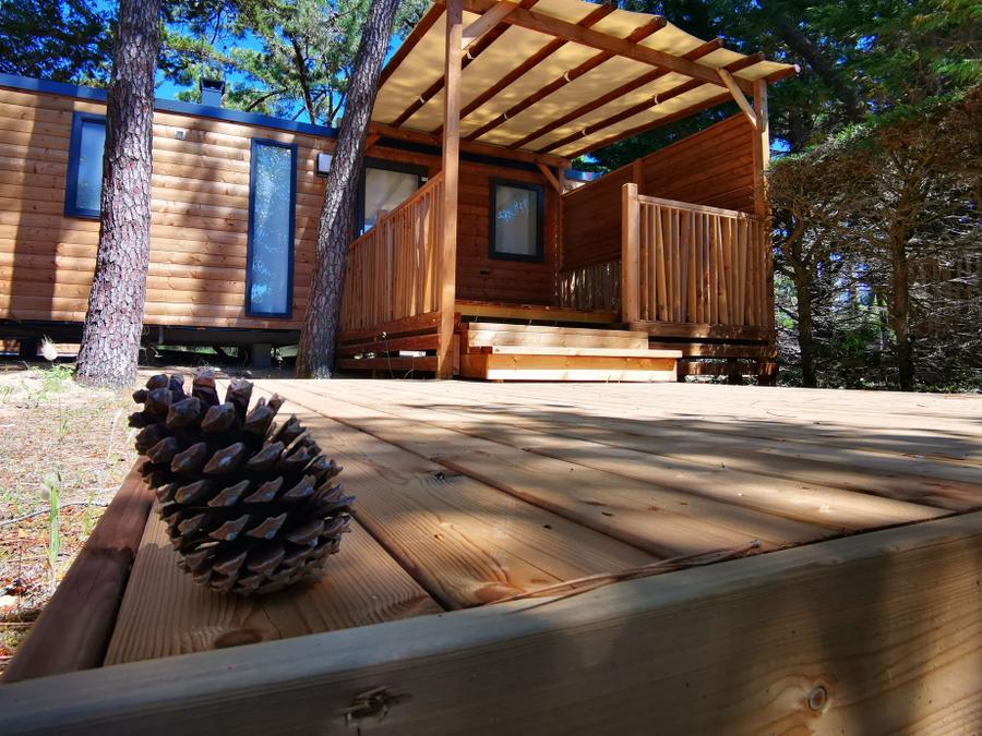 Mobilhome 6 personnes - MH Modulo DUO BOIS 2 chambres 29 m² avec terrasse bois couverte et terrasse bois solarium 0