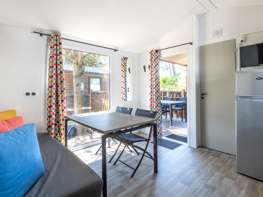 Mobilhome 4 personnes - MALAGA BOIS 27m² - 2 chambres - 4 pers, terrasse bois semi couverte 5