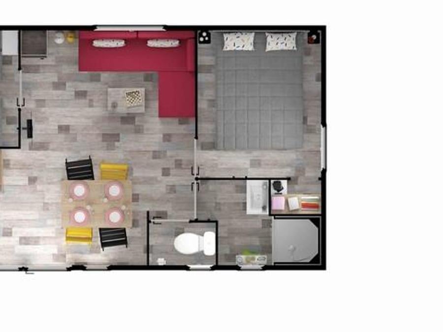 Mobilhome 4 personnes - BAHIA BOIS 29m² - 2 chambres avec une terrasse bois couverte et une terrasse solarium 2