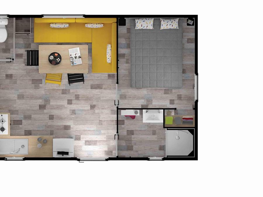 Mobilhome 6 personnes - BERMUDES 31.50m² - 3 chambres - 6 personnes, avec terrasse bois 2