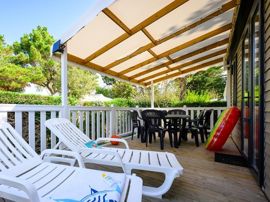Mobilhome 6 personnes - COTTAGE CONFORT 3 ch. 6 pers. - 35m2 - terrasse couverte 1