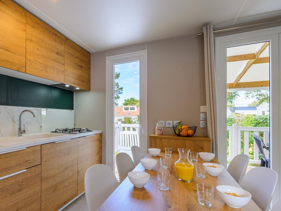 Mobilhome 6 personnes - D/ COTTAGE CONFORT 3 ch. 6 pers. - 35m2 - terrasse couverte 3