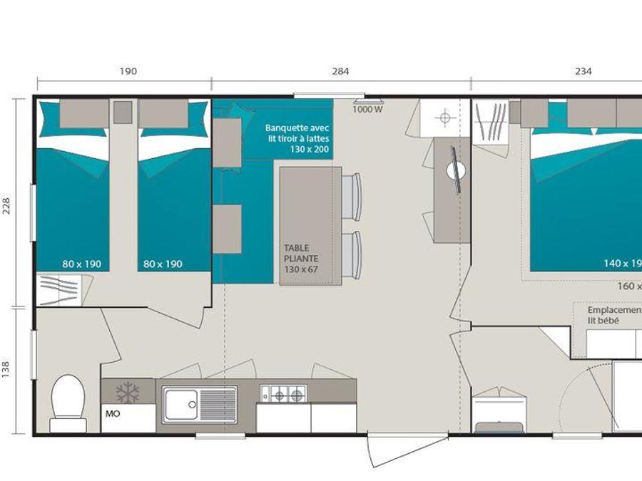 Mobilhome 4 personnes - Le Super Mercure 2ch. 4 pers 6