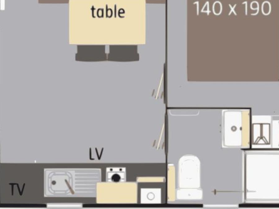 Mobilhome 2 personnes - Le Cosy 1ch. 2 pers 3