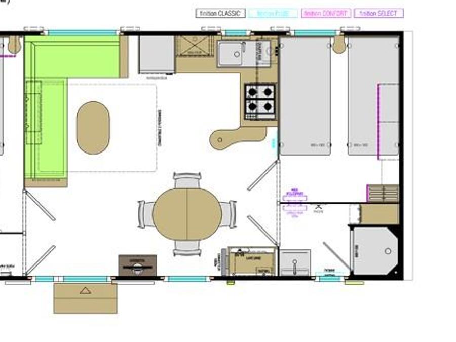 Mobilhome 4 personnes - MOBIL-HOME 2 CHAMBRES TERRASSE SEMI COUVERTE 4 pers 3