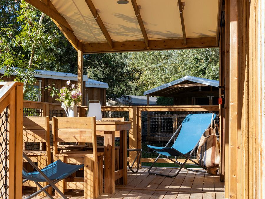 Chalet 4 personnes - CosyFlower Confort 27m² - 2 chambres + Terrasse couverte + LV + Quartier piéton. 4 pers 2