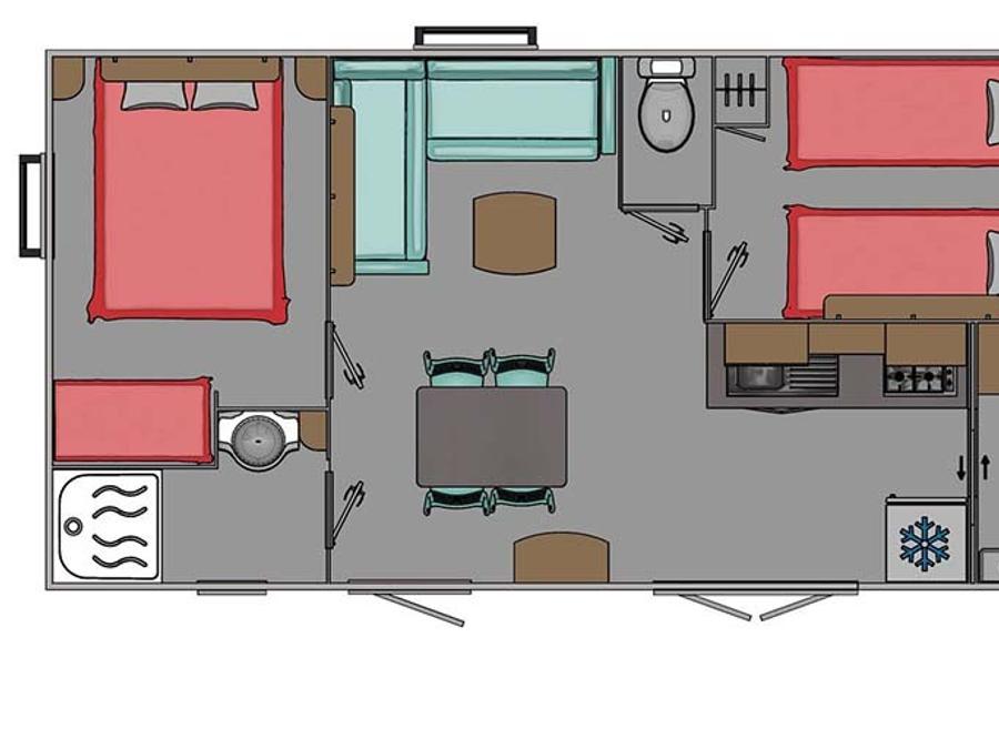 Mobilhome 6 personnes - CONFORT - Mobil-home Catleya 30m² - 2 chambres 4/6 pers 4