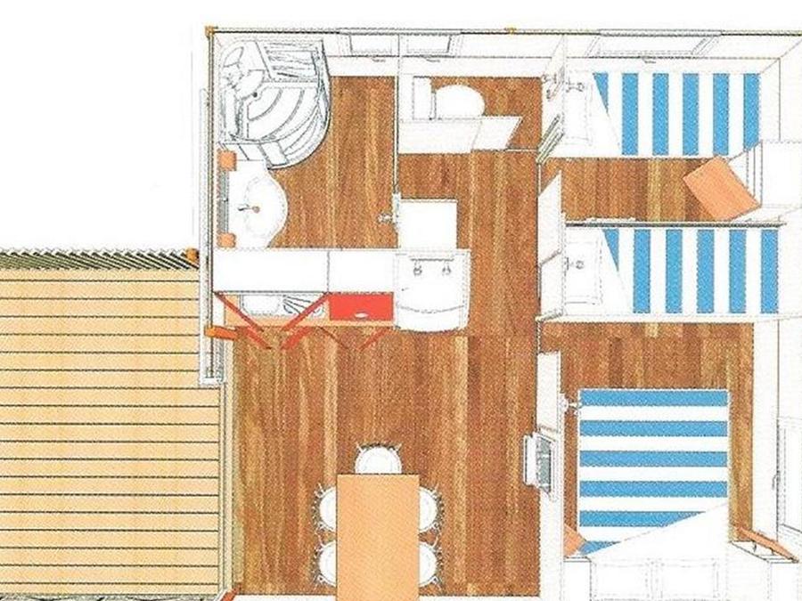 Chalet 5 personnes - CONFORT - Chalet Canelle 25m² - 2 chambres 5 pers 4