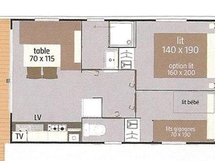 Mobilhome 4 personnes - CONFORT - Mobil-home Ludisia 24m² - 2 chambres 4 pers 2