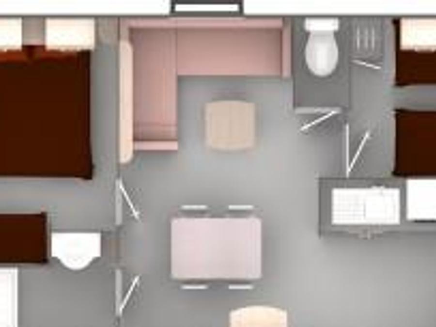Mobilhome 6 personnes - CONFORT - Dimanche - Mobil-home Dune 29m² - 2 chambres 4/6 pers 7
