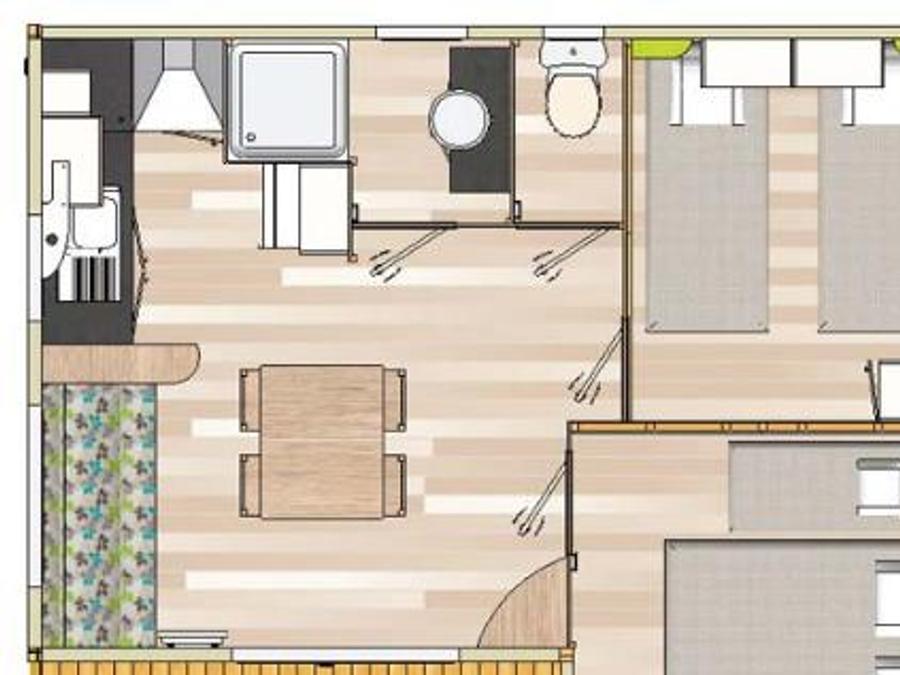 Chalet 5 personnes - CHALET CANNELLE 2 chambres - TV 1/5 pers 6