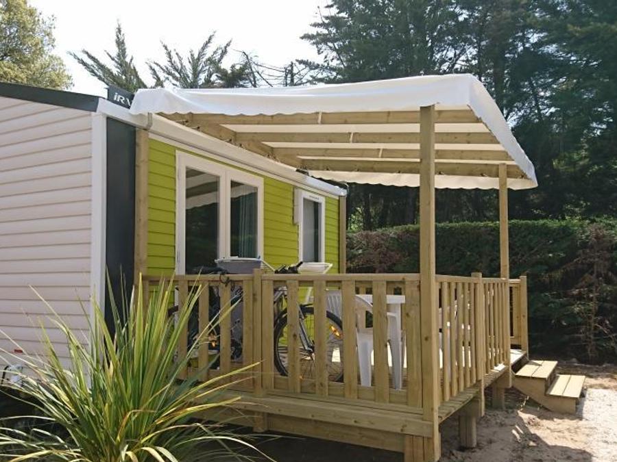 Mobilhome 2 personnes - Cottage CAHITA - 18 m² - terrasse bois semi-couverte - 1 chambre 1/2 pers 1