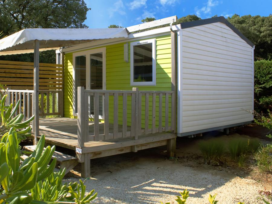 Mobilhome 2 personnes - Cottage CAHITA - 18 m² - terrasse bois semi-couverte - 1 chambre 1/2 pers 2