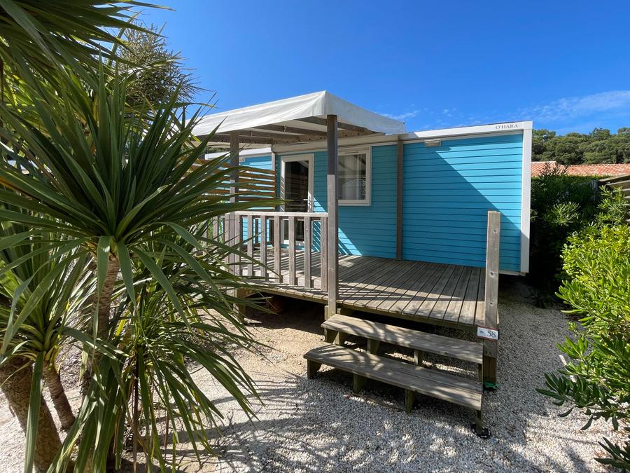 Mobilhome 4 personnes - Cottage LITCHI - 26m² - terrasse bois semi-couverte - 2 chambres 4 pers 3