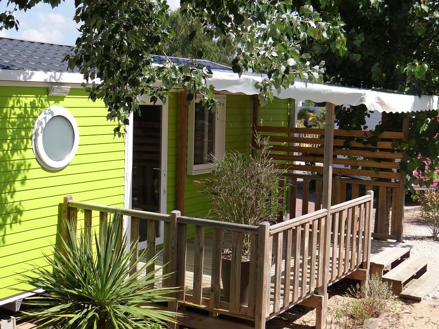 Mobilhome 4 personnes - Cottage LITCHI - 26m² - terrasse bois semi-couverte - 2 chambres 4 pers 10
