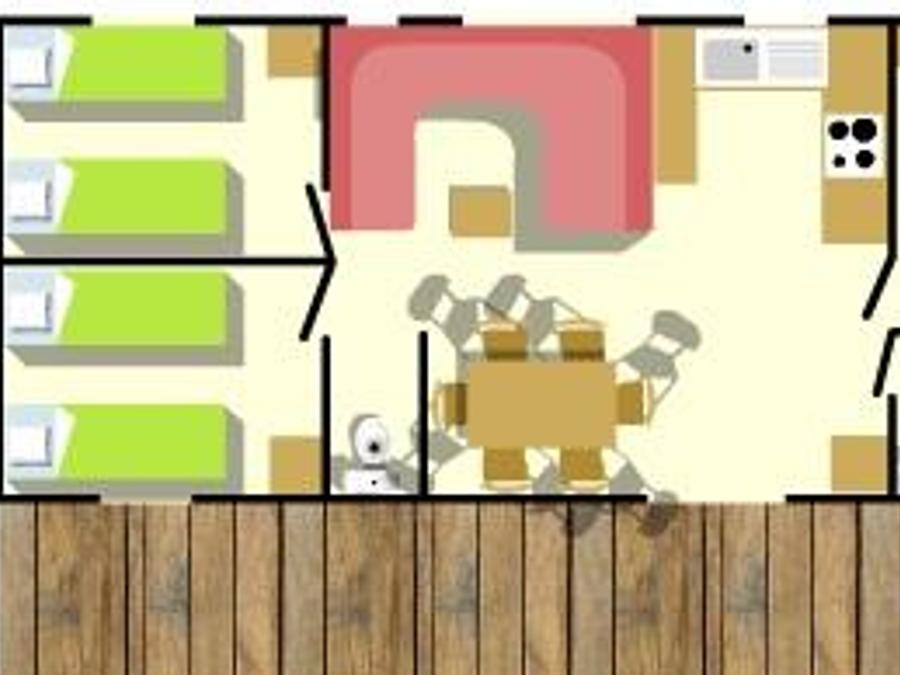 Mobilhome 6 personnes - COTTAGE CONFORT 6p 8