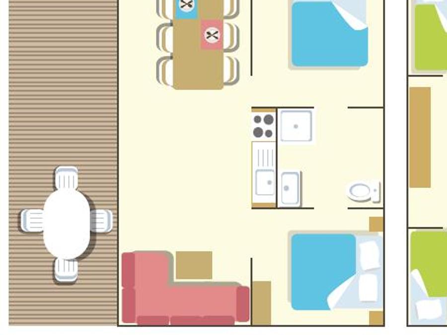 Tente en toile et en bois 8 personnes - Safari Lodge 8 personnes, Climatisée 7