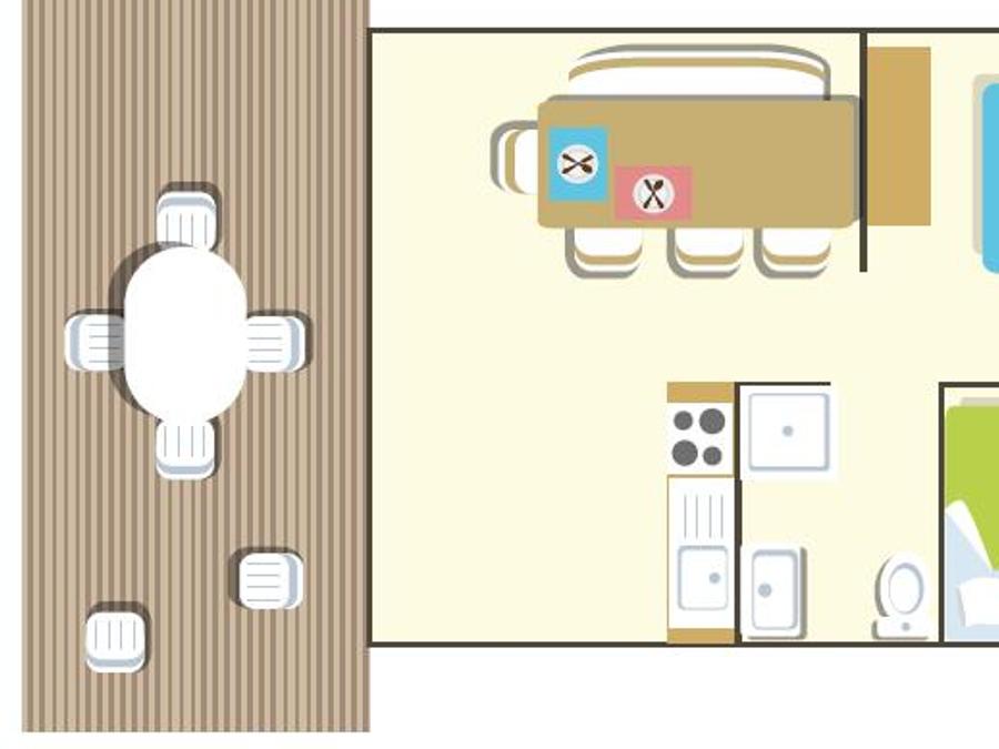 Tente en toile et en bois 6 personnes - Safari Lodge, 6p Climatisée 7