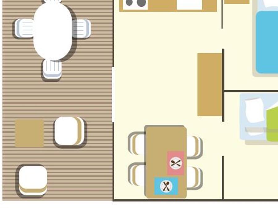 Tente en toile et en bois 6 personnes - Woody Lodge, Climatisé - 2 chambres 5