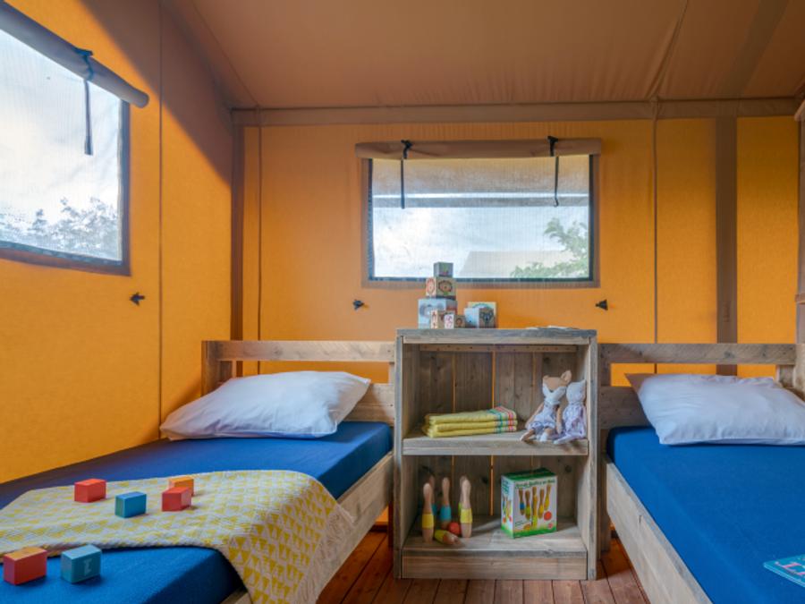 Tente en toile et en bois 6 personnes - Woody Lodge, Climatisée - 3 chambres 3