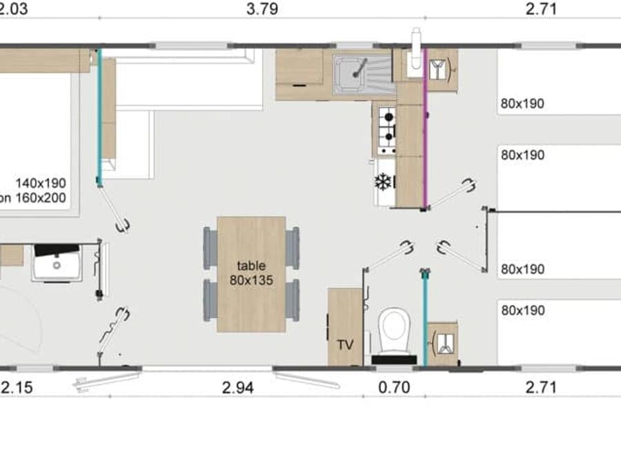 Mobilhome 6 personnes - MH3 Familial 3