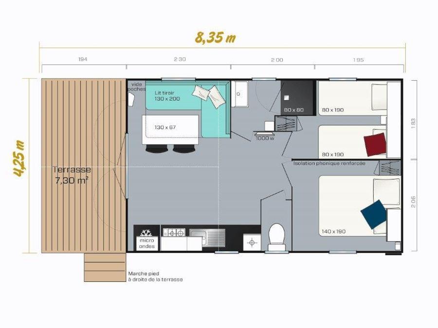 Mobilhome 4 personnes - MH2 Templiers 3